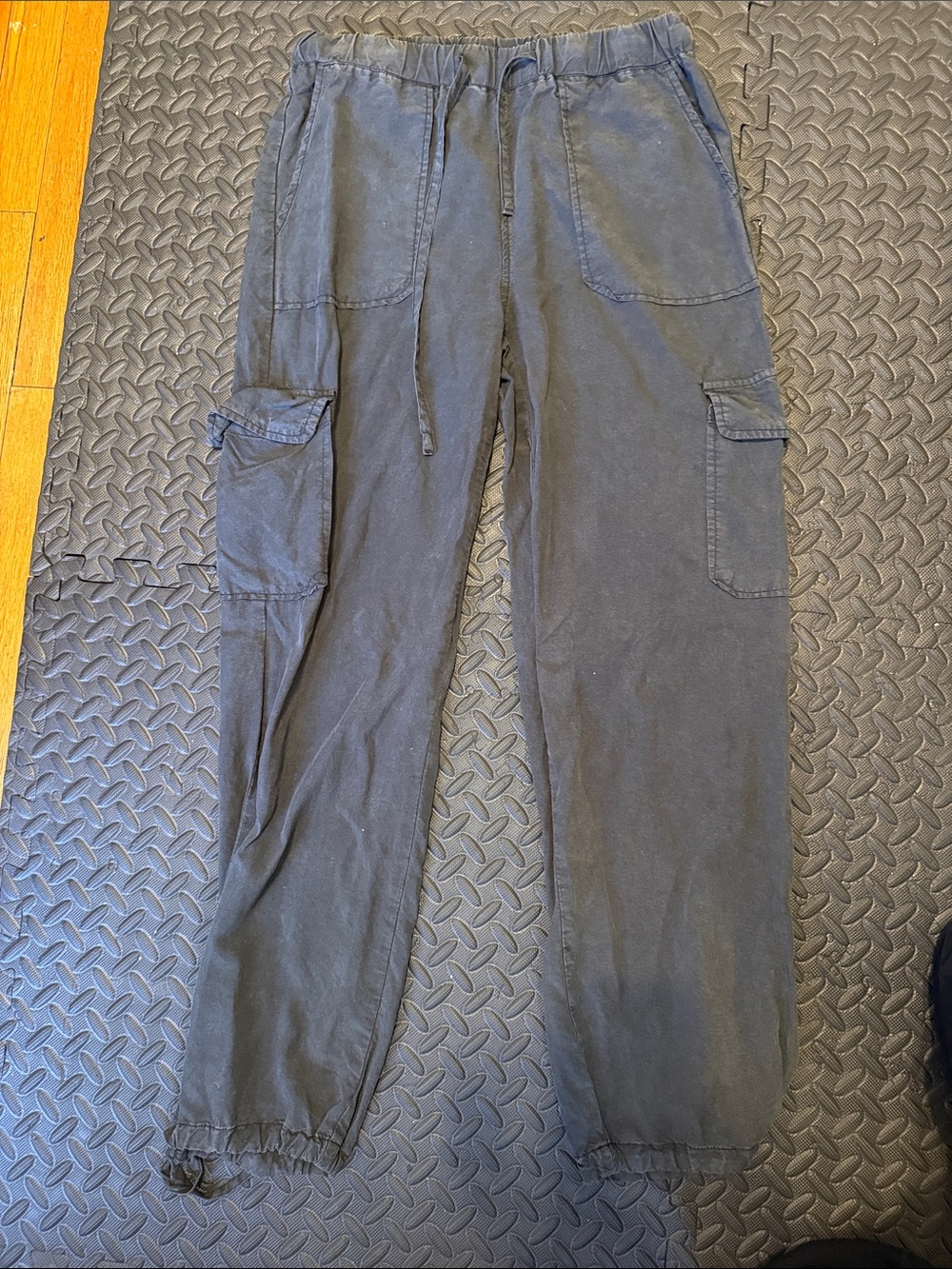 Women’s Black Cargo Drawstring Pants